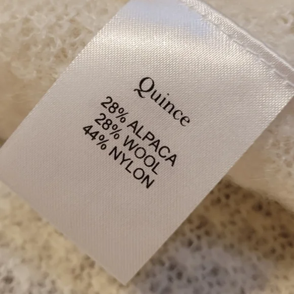 Quince Alpaca Wool Blend Diamond Stitch Creamy White Long Sleeve Jumper Sweater - Picture 7 of 10